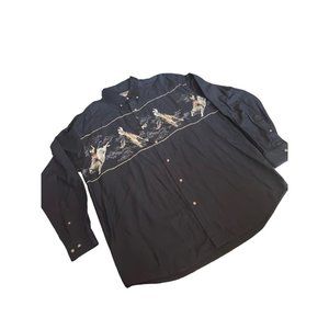 Vintage Bit and Bridle‎ Button Up Shirt Size L